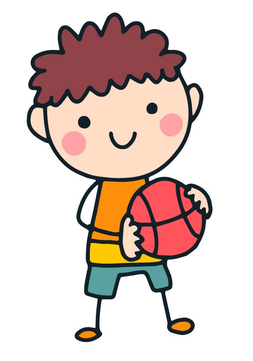 ボールを持った男の子のイラスト